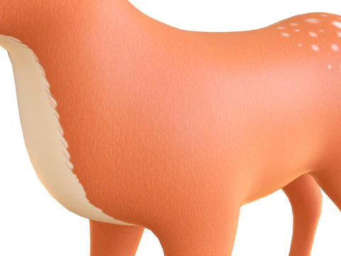 कार्टून रेनडियर 4 प्यारा 3D मॉडल