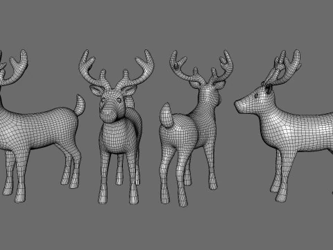 कार्टून रेनडियर 4 प्यारा 3D मॉडल