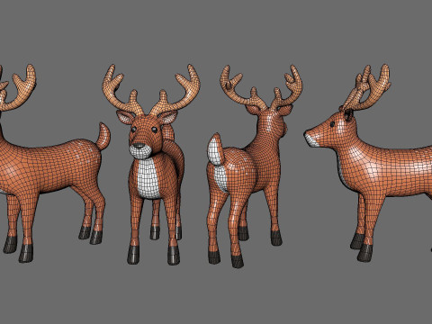 Cartoon Reindeer 4 Cute Modelo 3D