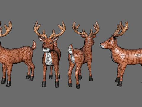 कार्टून रेनडियर 4 प्यारा 3D मॉडल