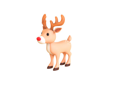 Cartoon Reindeer 5 Cute Modelo 3D