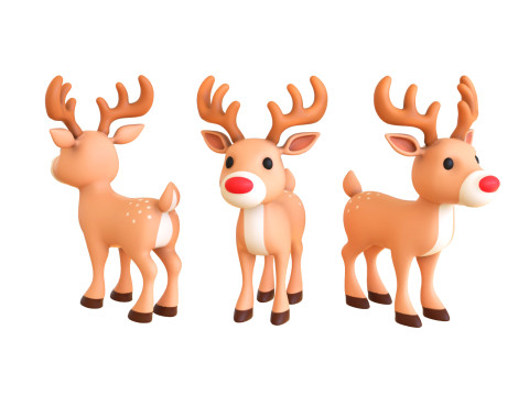 Cartoon Reindeer 5 Cute 3D-Modell
