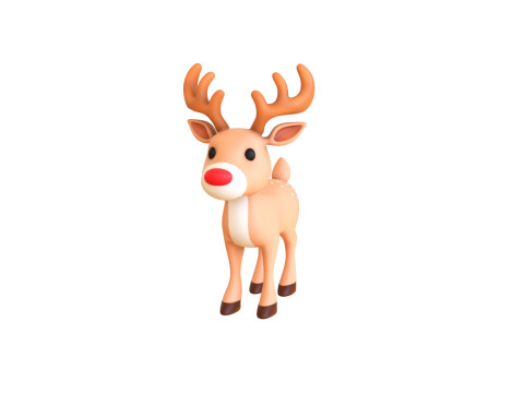 Cartoon Reindeer 5 Cute 3D-Modell