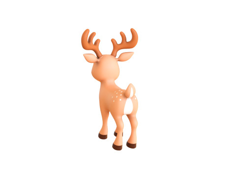 Cartoon Reindeer 5 Cute 3D-Modell