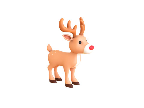 Cartoon Reindeer 5 Cute 3D-Modell