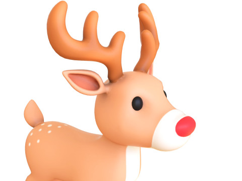 Cartoon Reindeer 5 Cute 3D-Modell