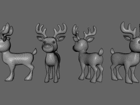 Reno de dibujos animados 5 lindo Modelo 3D