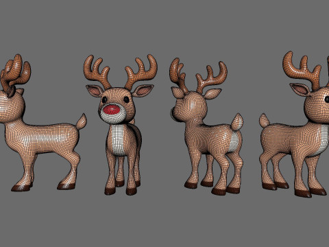 Cartoon Reindeer 5 Cute 3D-Modell