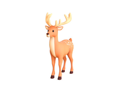 Cartoon Reindeer 6 Cute Modelo 3D