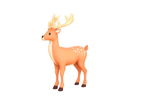Cartoon Reindeer 6 Cute 3D Model