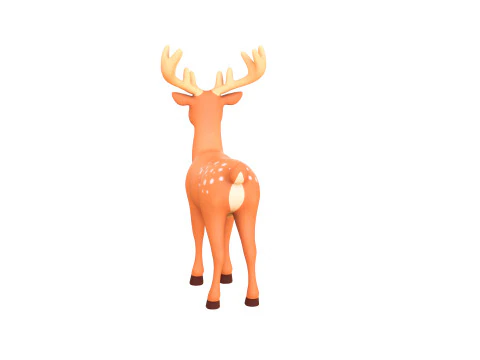 Cartoon Reindeer 6 Cute 3D Model