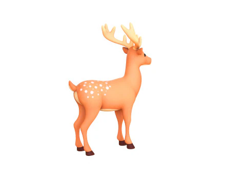 Cartoon Reindeer 6 Cute 3D Model