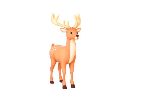 Cartoon Reindeer 6 Cute 3D Model