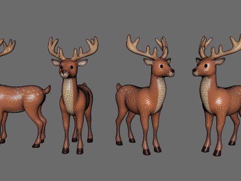 Cartoon Reindeer 6 Cute 3D Модель