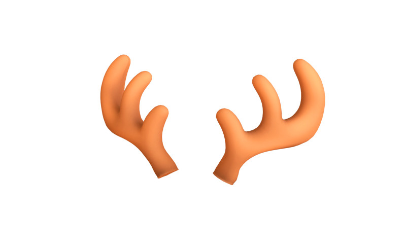 Wildlife Deer Antler 01 3D Model .c4d .max .obj .3ds .fbx .stl .blend 