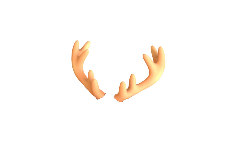 Wildlife Deer Antler 02 3D Model .c4d .max .obj .3ds .fbx .stl .blend 