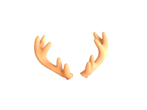 Wildlife Deer Antler 02 3D Model