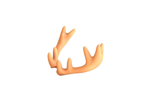 Wildlife Deer Antler 02 3D Model