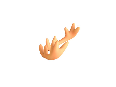Wildlife Deer Antler 02 3D Model