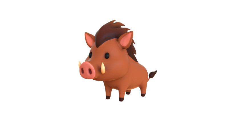 Cartoon Wild Boar v001 Modelo 3D .c4d .max .obj .3ds .fbx .stl .blend 
