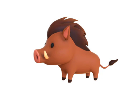 Cartoon Wild Boar v001 3D Model