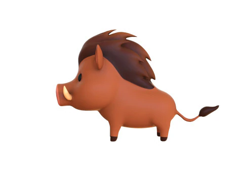 Cartoon Wild Boar v001 3D Model