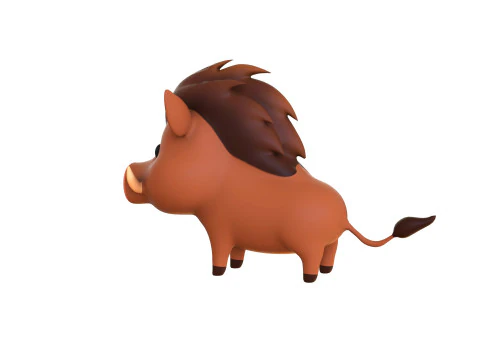 Cartoon Wild Boar v001 3D Model