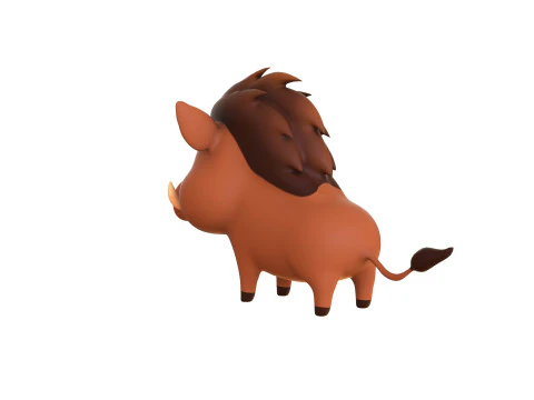 Cartoon Wild Boar v001 3D Model