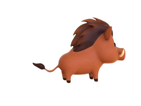 Cartoon Wild Boar v001 3D Model