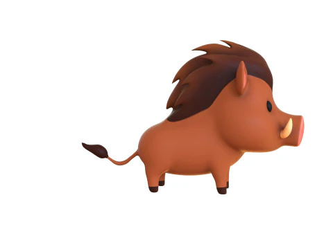 Cartoon Wild Boar v001 3D Model