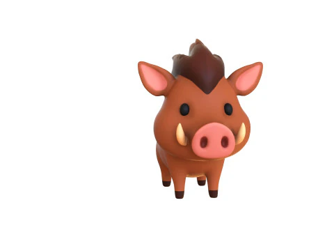 Cartoon Wild Boar v001 3D Model