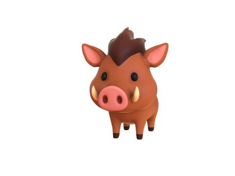 Cartoon Wild Boar v001 3D Model