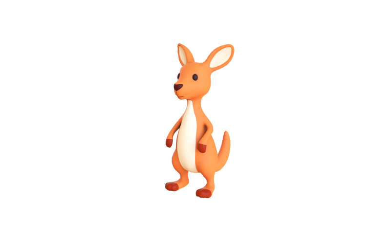 Cartoon Kangaroo v001 3D 模型 .c4d .max .obj .3ds .fbx .stl .blend 