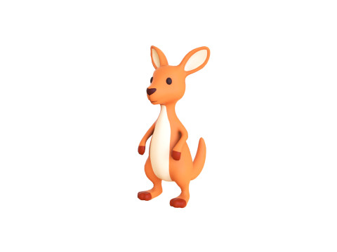 Cartoon Kangaroo v001 3D Model