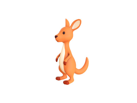 Cartoon Kangaroo v001 3D 模型