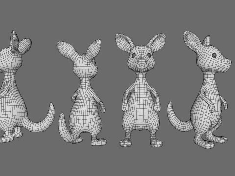 Cartoon Kangaroo v001 3D 模型