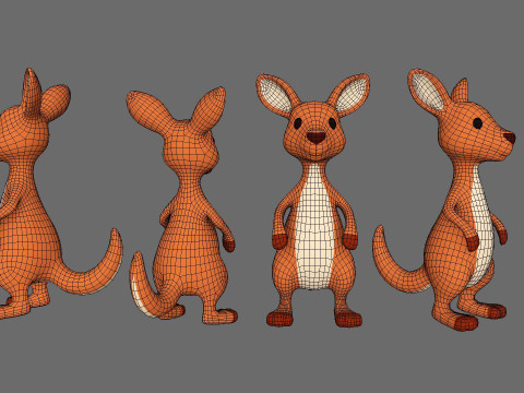 Cartoon Kangaroo v001 3D 模型