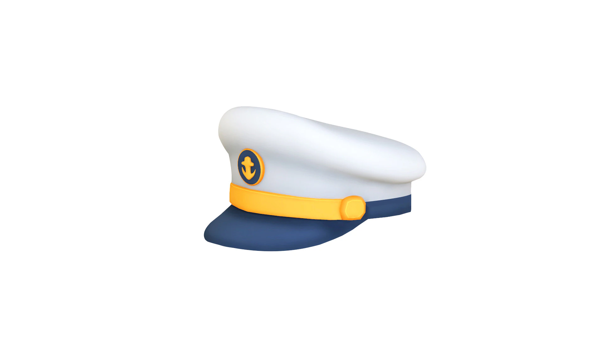 Captain Hat 001 3D Model .c4d .max .obj .3ds .fbx .stl .blend 