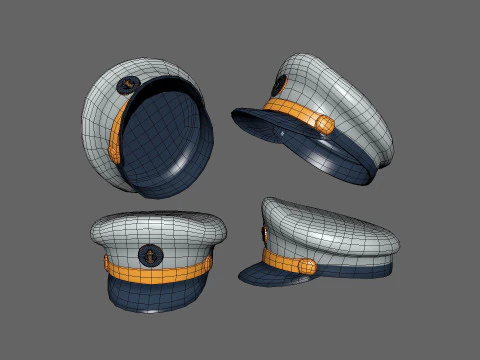 Captain Hat 001 3D Model