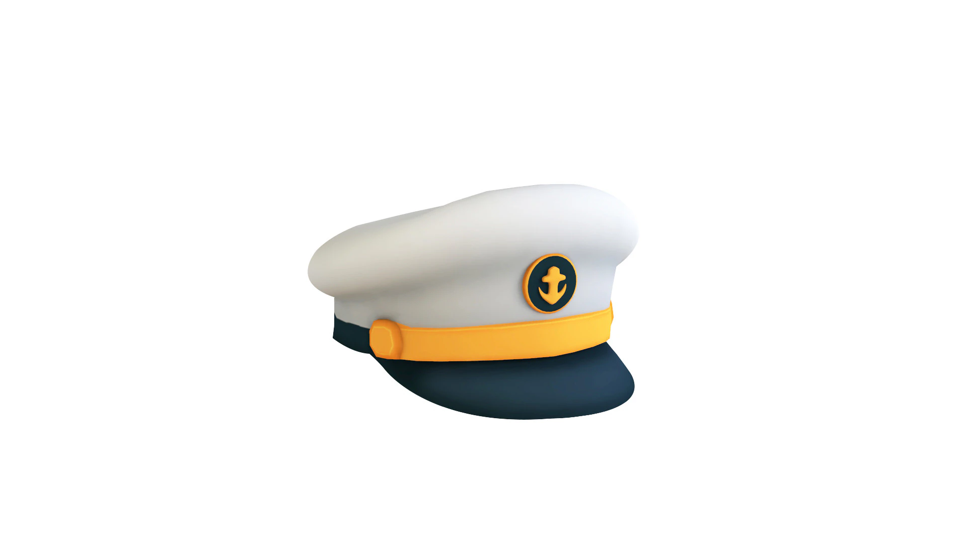 Captain Hat 003 3D Model .c4d .max .obj .3ds .fbx .stl .blend 