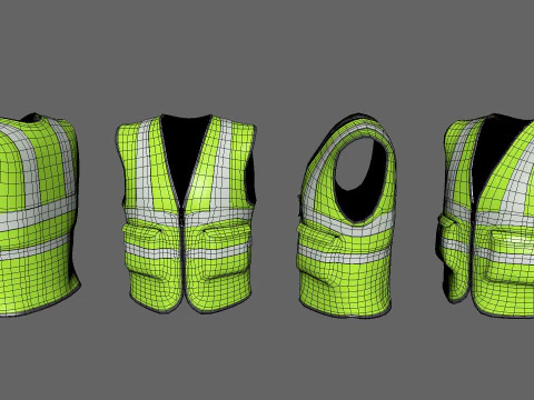 Realistic Worker Vest 004 3D Model