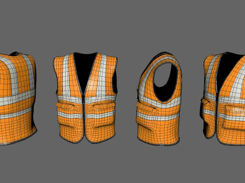 Realistic Worker Vest 005 3D Model