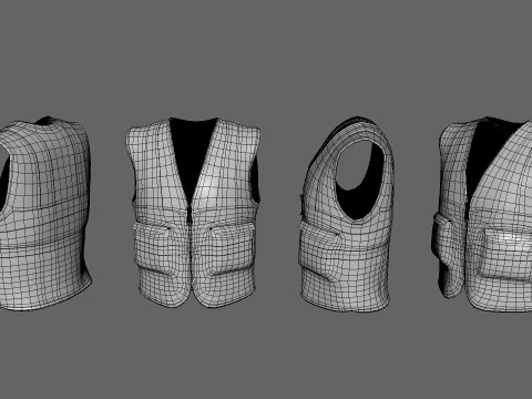Realistic Worker Vest 006 3D Model