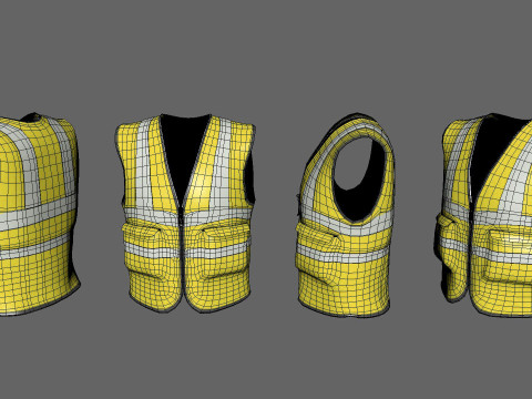 Realistic Worker Vest 006 3D Model