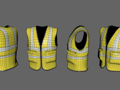 Realistic Worker Vest 006 3D Model