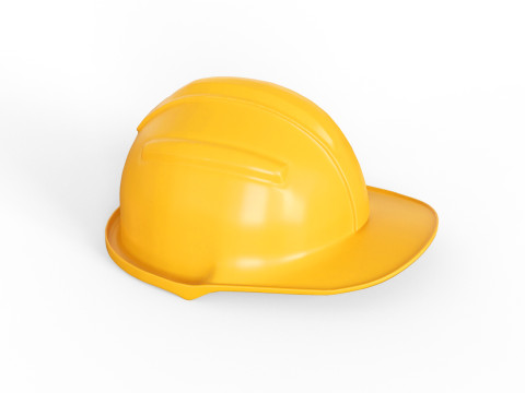 Worker Safety Helmet - Yellow Hard Hat for Construction 3Dモデル