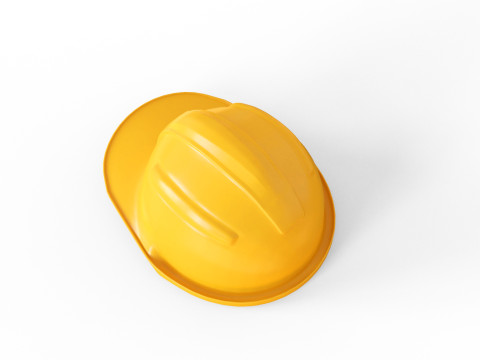 Worker Safety Helmet - Yellow Hard Hat for Construction 3Dモデル