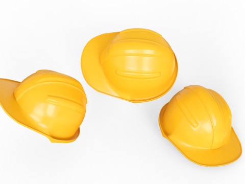 Worker Safety Helmet - Yellow Hard Hat for Construction 3Dモデル