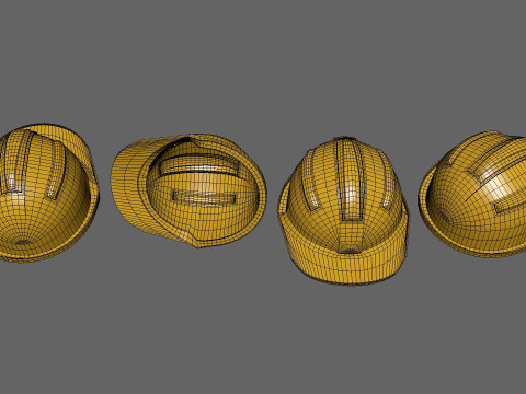 Worker Safety Helmet - Yellow Hard Hat for Construction 3Dモデル