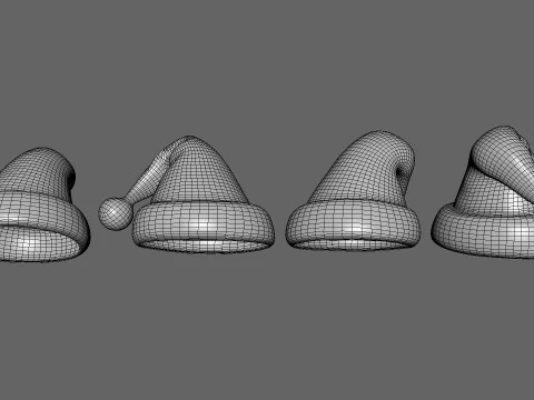 クリスマス サンタ クロースの帽子 v001 3Dモデル